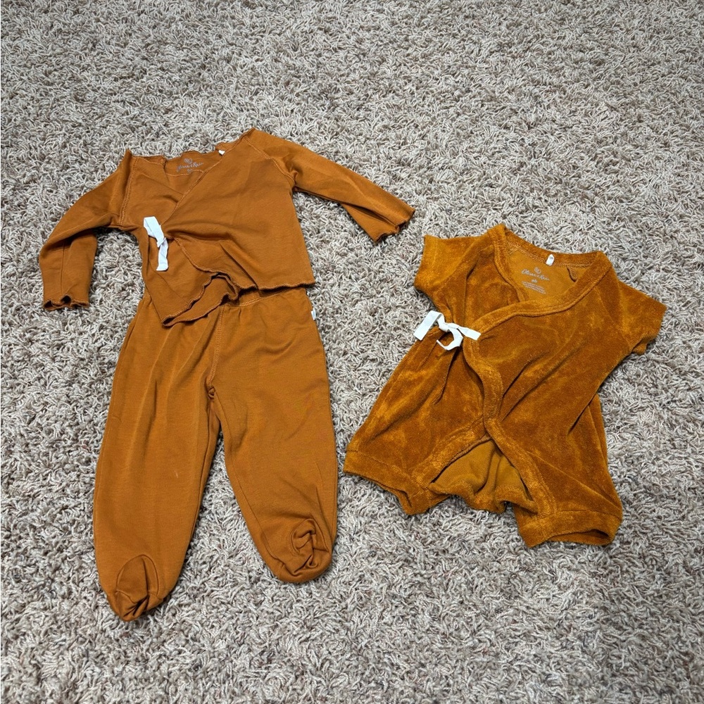 Oliver and Rain outfits Kids One Piece Set in Warm Brown